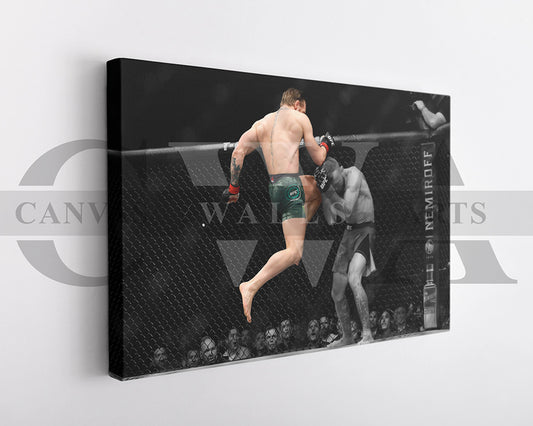 Conor McGregor Black & White Canvas Art MMA Canvas Wall Art