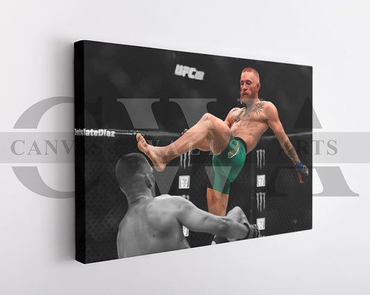 Conor McGregor Black & White Canvas Art MMA Canvas Wall Art
