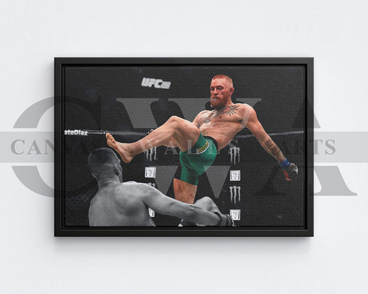 Conor McGregor Black & White Canvas Art MMA Canvas Wall Art