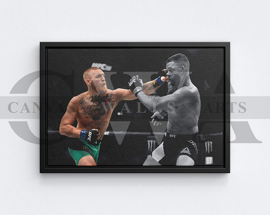 Conor McGregor Black & White Canvas Art MMA Canvas Wall Art