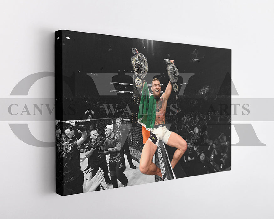 Conor McGregor Black & White Canvas Art MMA Canvas Wall Art