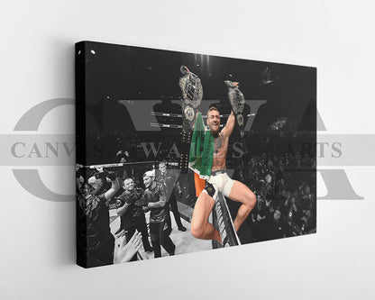 Conor McGregor Black & White Canvas Art MMA Canvas Wall Art