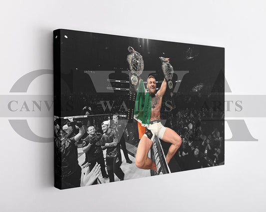 Conor McGregor Black & White Canvas Art MMA Canvas Wall Art