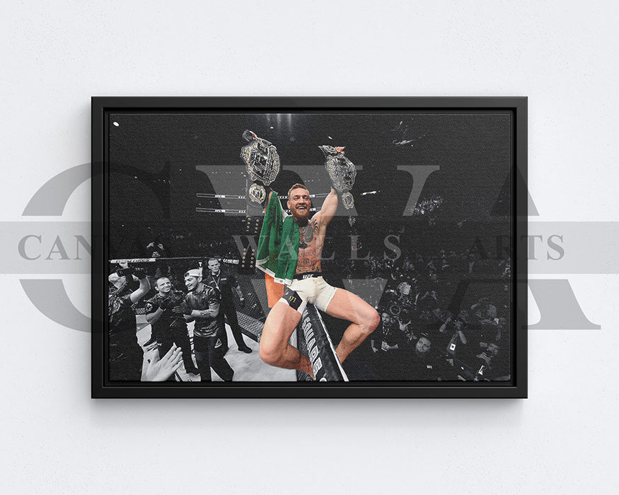 Conor McGregor Black & White Canvas Art MMA Canvas Wall Art