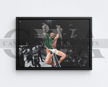 Conor McGregor Black & White Canvas Art MMA Canvas Wall Art