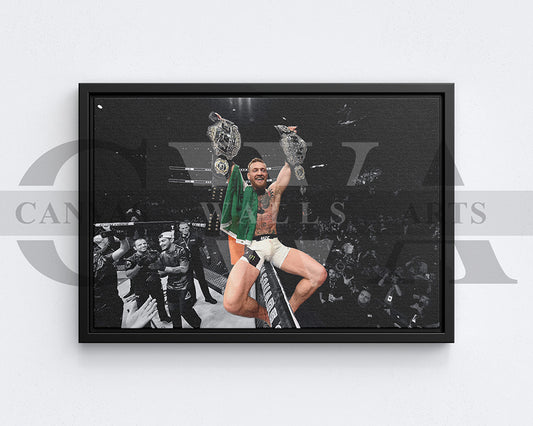 Conor McGregor Black & White Canvas Art MMA Canvas Wall Art