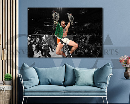 Conor McGregor Black & White Canvas Art MMA Canvas Wall Art