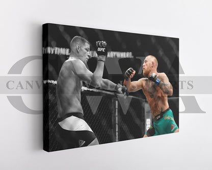 Conor McGregor Black & White Canvas Art MMA Canvas Wall Art