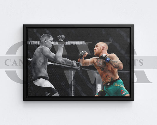 Conor McGregor Black & White Canvas Art MMA Canvas Wall Art