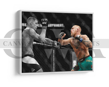 Conor McGregor Black & White Canvas Art MMA Canvas Wall Art