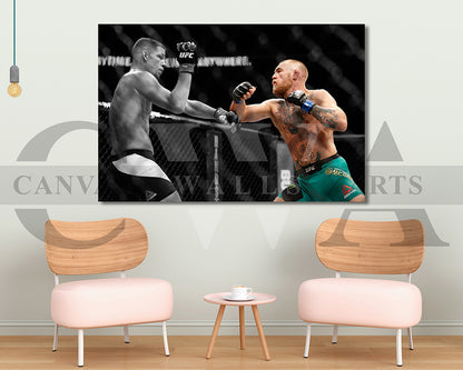 Conor McGregor Black & White Canvas Art MMA Canvas Wall Art