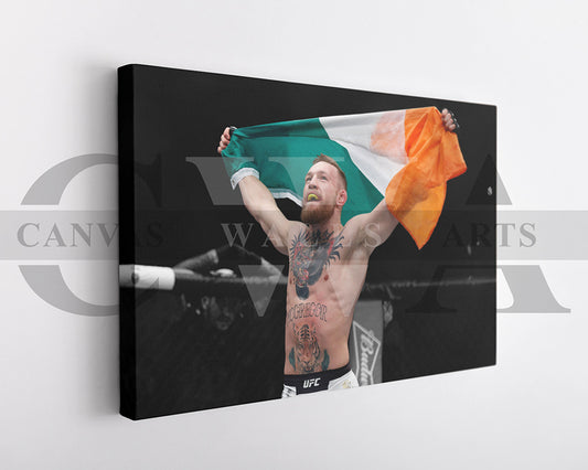 Conor McGregor Black & White Canvas Art MMA Canvas Wall Art