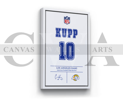 Cooper Kupp Canvas Wall Art - NFL Jersey Poster | Ready to Hang Sports Canvas Print