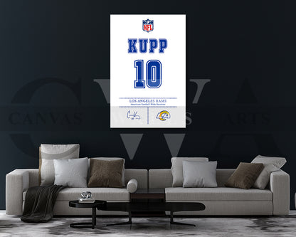 Cooper Kupp Canvas Wall Art - NFL Jersey Poster | Ready to Hang Sports Canvas Print