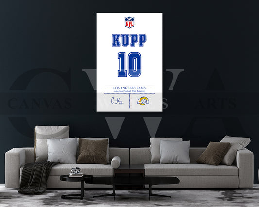 Cooper Kupp Canvas Wall Art - NFL Jersey Poster | Ready to Hang Sports Canvas Print