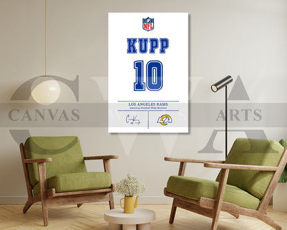 Cooper Kupp Canvas Wall Art - NFL Jersey Poster | Ready to Hang Sports Canvas Print