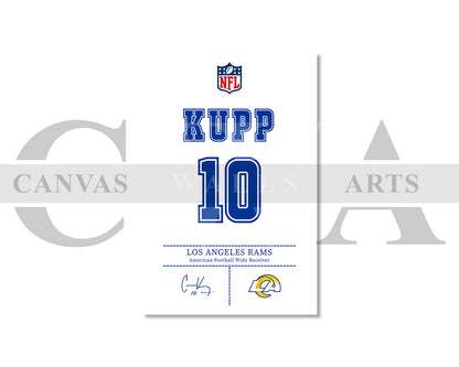 Cooper Kupp Canvas Wall Art - NFL Jersey Poster | Ready to Hang Sports Canvas Print