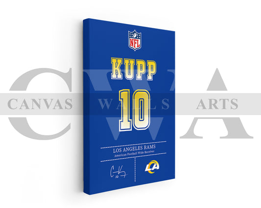 Cooper Kupp Canvas Wall Art - NFL Jersey Poster | Ready to Hang Sports Canvas Print