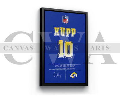 Cooper Kupp Canvas Wall Art - NFL Jersey Poster | Ready to Hang Sports Canvas Print