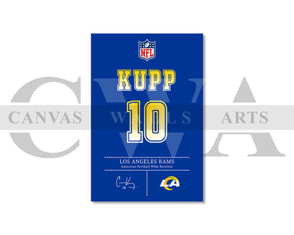 Cooper Kupp Canvas Wall Art - NFL Jersey Poster | Ready to Hang Sports Canvas Print