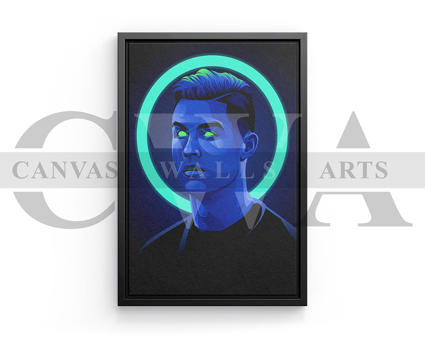 Cristiano Ronaldo Neon Canvas Wall Art