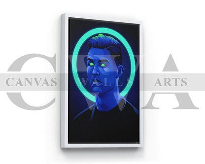 Cristiano Ronaldo Neon Canvas Wall Art