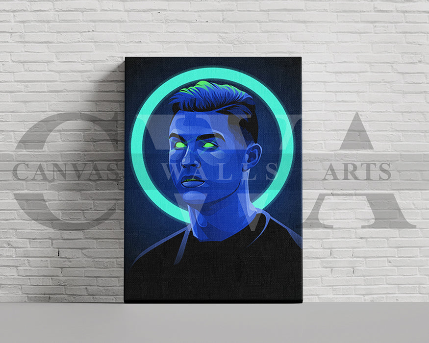 Cristiano Ronaldo Neon Canvas Wall Art