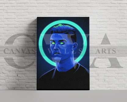 Cristiano Ronaldo Neon Canvas Wall Art