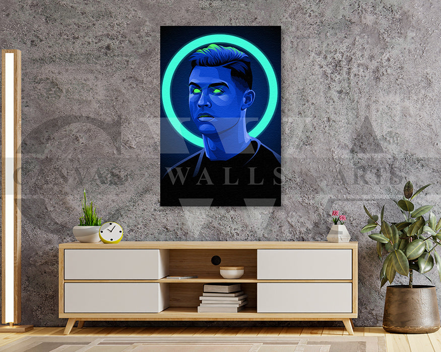 Cristiano Ronaldo Neon Canvas Wall Art