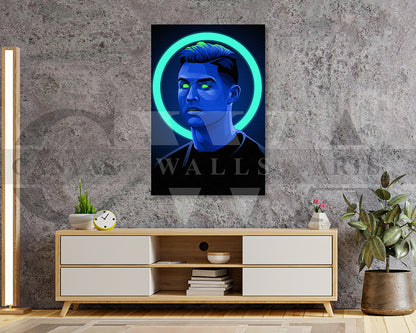 Cristiano Ronaldo Neon Canvas Wall Art