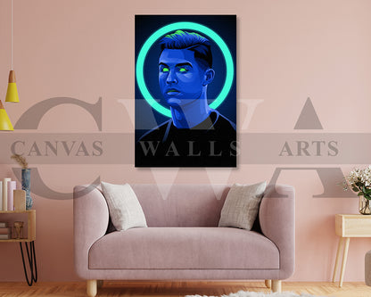 Cristiano Ronaldo Neon Canvas Wall Art
