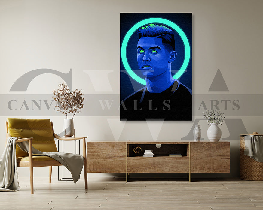 Cristiano Ronaldo Neon Canvas Wall Art