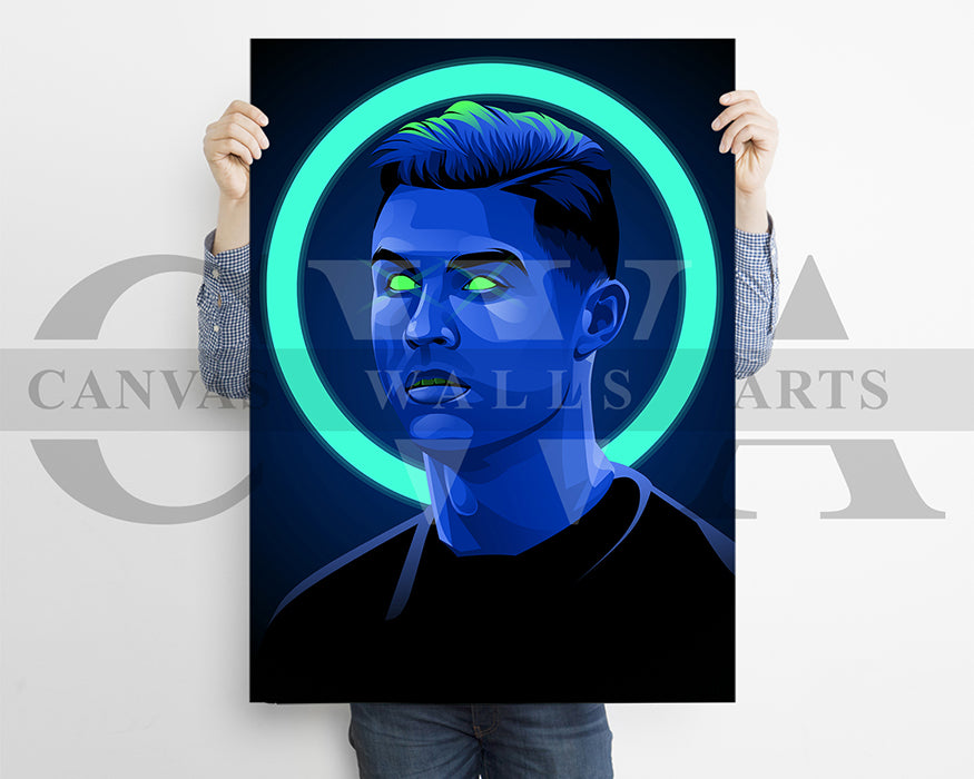 Cristiano Ronaldo Neon Canvas Wall Art