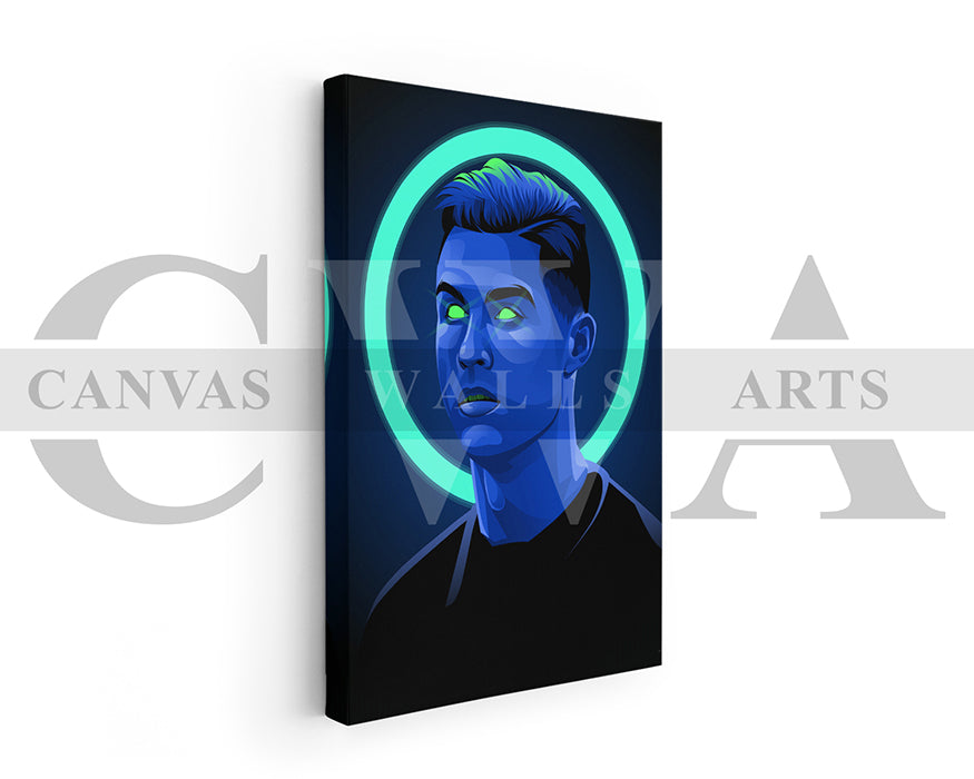 Cristiano Ronaldo Neon Canvas Wall Art