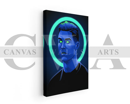 Cristiano Ronaldo Neon Canvas Wall Art