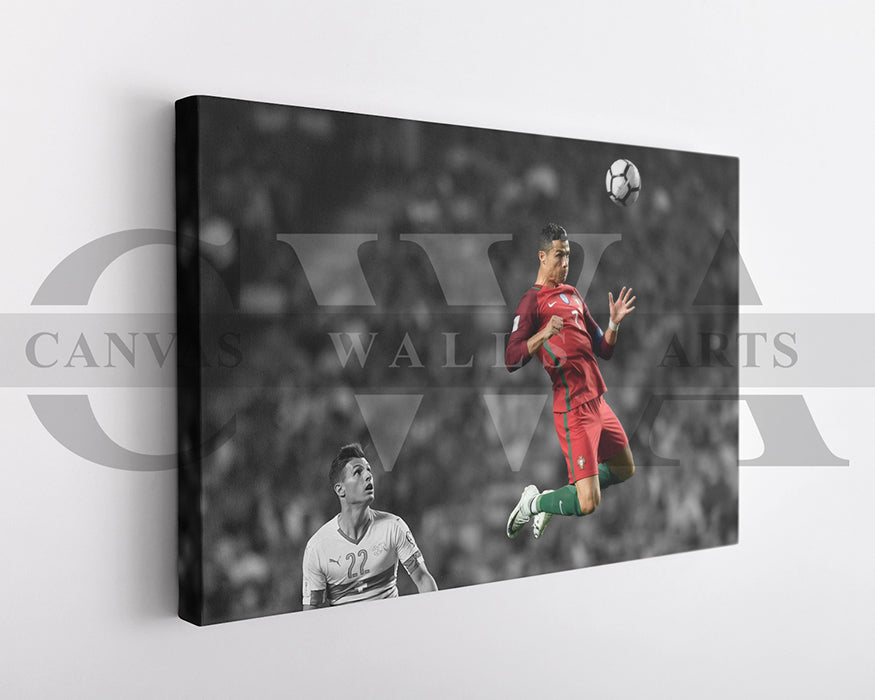 Cristiano Ronaldo Black & White Canvas Art Soccer Canvas Wall Art