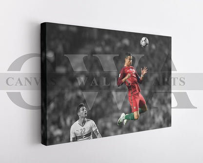 Cristiano Ronaldo Black & White Canvas Art Soccer Canvas Wall Art