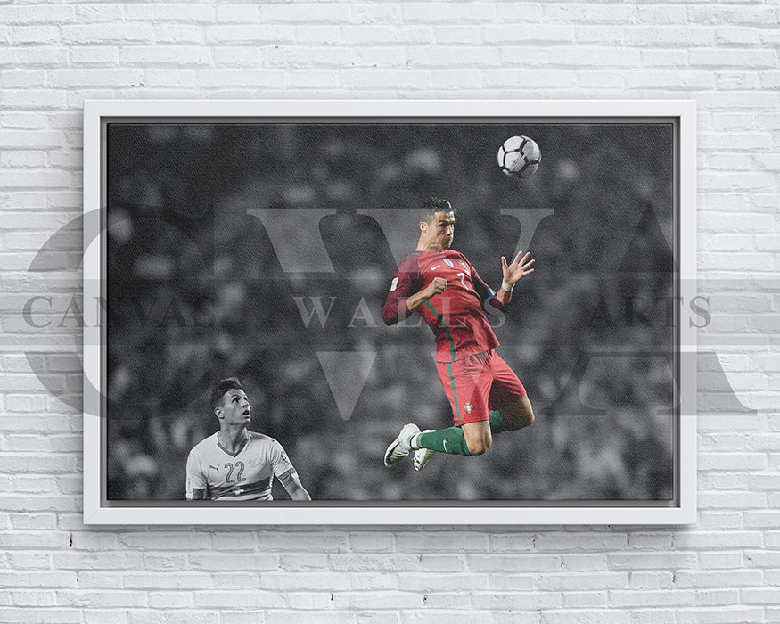 Cristiano Ronaldo Black & White Canvas Art Soccer Canvas Wall Art