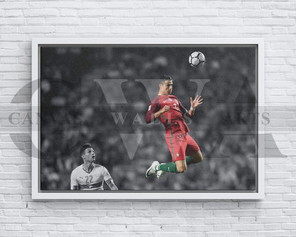 Cristiano Ronaldo Black & White Canvas Art Soccer Canvas Wall Art