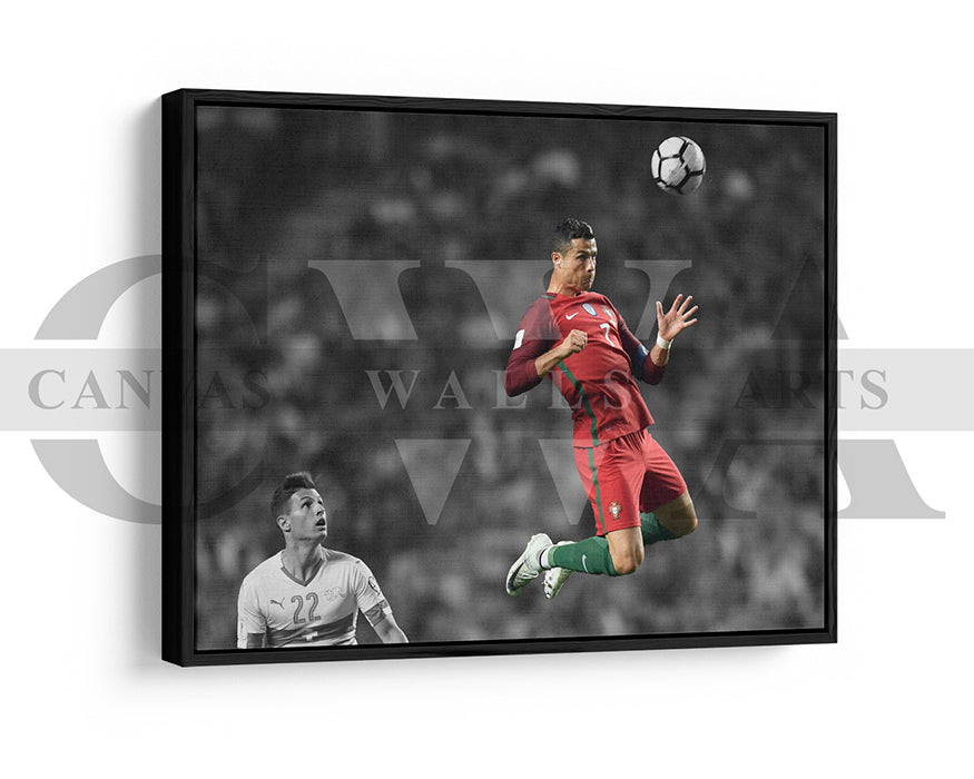 Cristiano Ronaldo Black & White Canvas Art Soccer Canvas Wall Art
