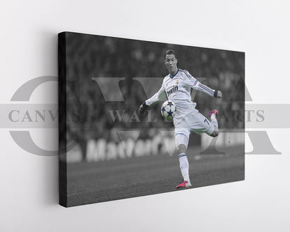 Cristiano Ronaldo Black & White Canvas Art Soccer Canvas Wall Art