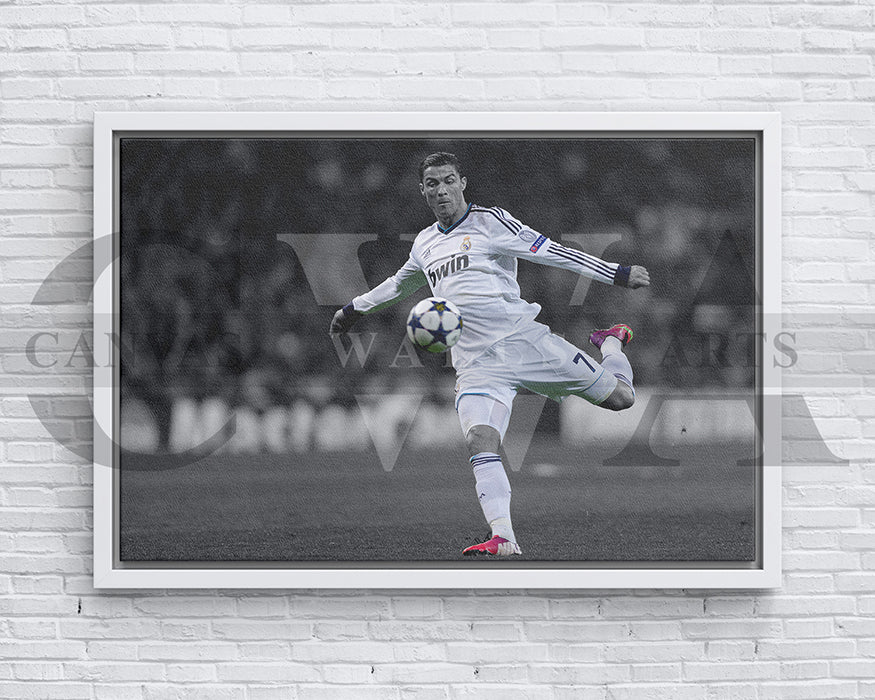 Cristiano Ronaldo Black & White Canvas Art Soccer Canvas Wall Art
