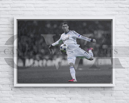 Cristiano Ronaldo Black & White Canvas Art Soccer Canvas Wall Art