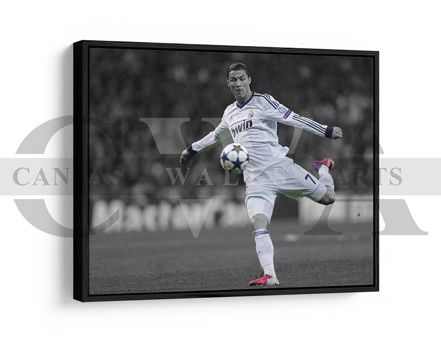 Cristiano Ronaldo Black & White Canvas Art Soccer Canvas Wall Art