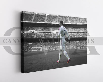 Cristiano Ronaldo Black & White Canvas Art Soccer Canvas Wall Art