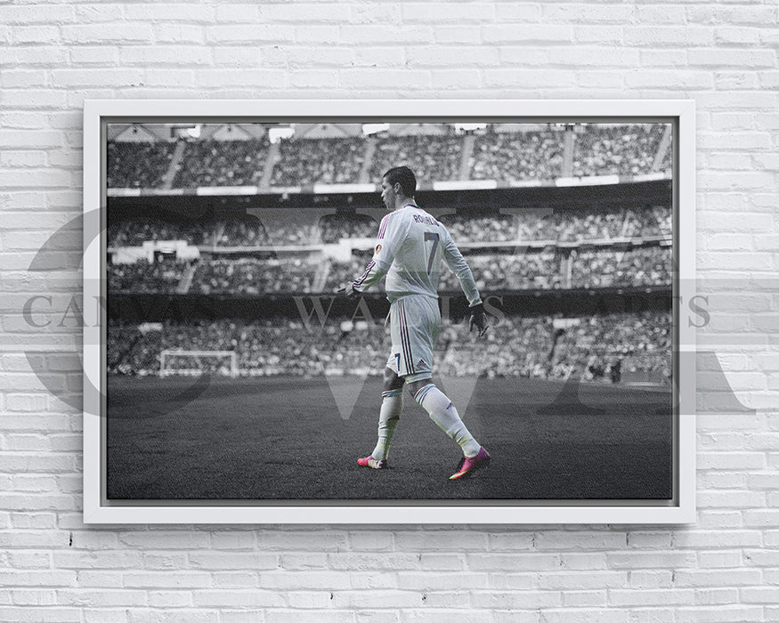 Cristiano Ronaldo Black & White Canvas Art Soccer Canvas Wall Art