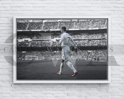 Cristiano Ronaldo Black & White Canvas Art Soccer Canvas Wall Art