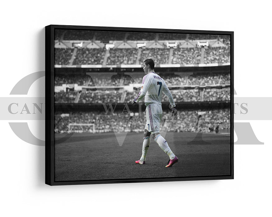 Cristiano Ronaldo Black & White Canvas Art Soccer Canvas Wall Art