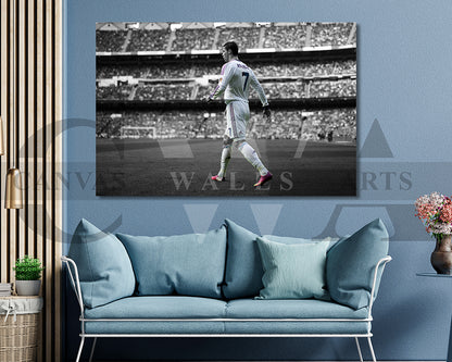 Cristiano Ronaldo Black & White Canvas Art Soccer Canvas Wall Art