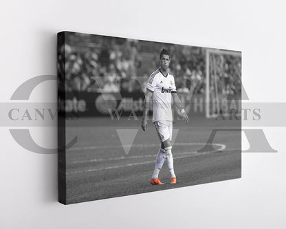 Cristiano Ronaldo Black & White Canvas Art Soccer Canvas Wall Art